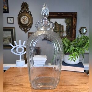 Vintage Jordan Wine Co Huge Clear Glass Horseshoe Decanter 1933 Dominion 17"